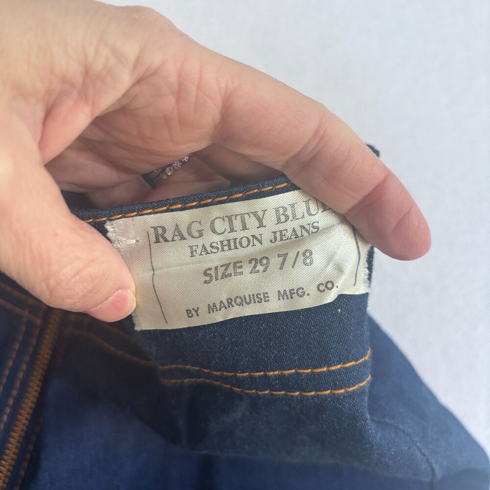 VTG Rag City Blues Los Angeles Zip Around Jeans Womens 26x36 USA Made 70s Disco - Picture 5 of 14